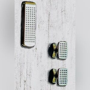 Emporio Armani Stainless Steel Men's Cufflinks and Tie Bar